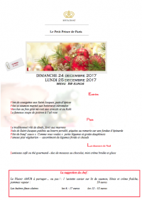 Un menu pour le 24 décembre ou le soir de Noel... Un dîner entre amis, en famille au Panthéon